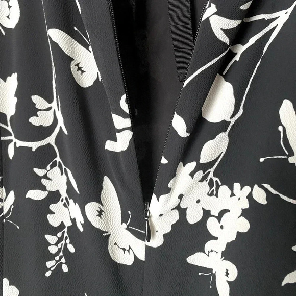 RSVP by TALBOTS |Black/White Floral Print Flowing Fit & Flare Midi Dress Size 10 - Picture 8 of 11